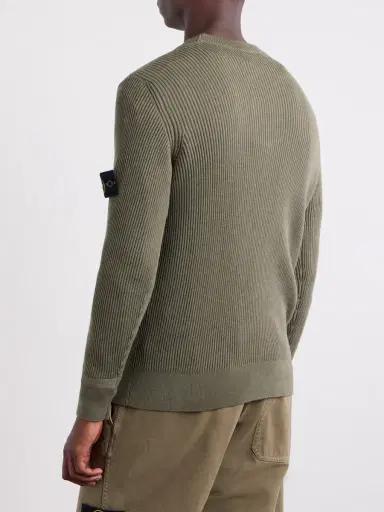 Stone Island Logo-Appliquéd Ribbed Cotton-Blend Sweater - Men | Thumbnail 4