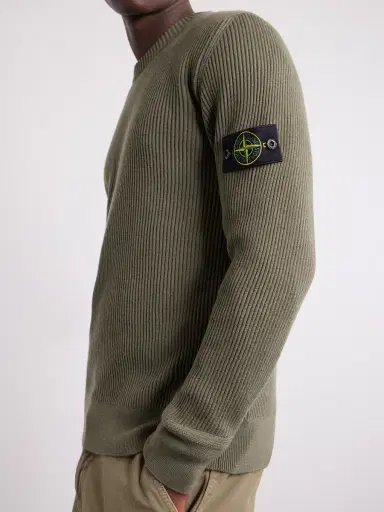 Stone Island Logo-Appliquéd Ribbed Cotton-Blend Sweater - Men | Thumbnail 5