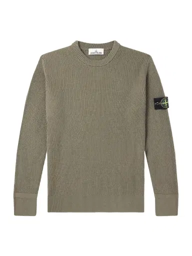 Stone Island Logo-Appliquéd Ribbed Cotton-Blend Sweater - Men | Thumbnail 1