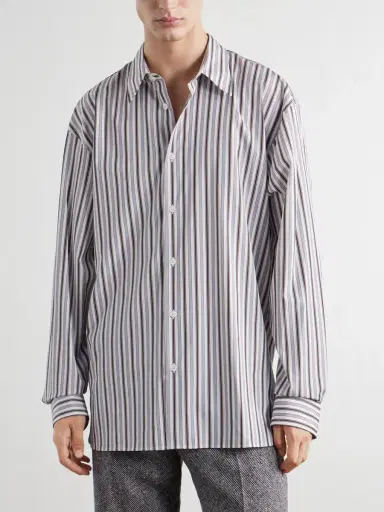 Dries Van Noten Croom Striped Cotton-Poplin Shirt - Men | Thumbnail 3