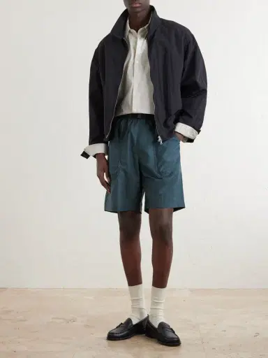 ATON Wide-Leg Belted Shell Shorts - Men | Thumbnail 2