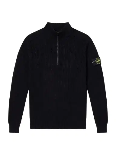 Stone Island Ribbed-Knit Organic Cotton Half-Zip Sweater - Men | Thumbnail 1 Stone Island Ribbed-Knit Organic Cotton Half-Zip Sweater - Men | Thumbnail 1
