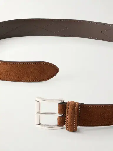 Anderson's 3cm Quilted Suede Leather Belt - Men | Thumbnail 3