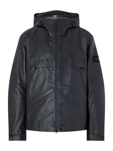 Stone Island Logo-Appliquéd Leather Hooded Jacket - Men | Thumbnail 1