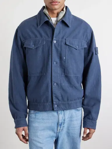 Stone Island STONE ISLAND GHOST Linen-Blend Trucker Jacket - Men | Thumbnail 3 Stone Island STONE ISLAND GHOST Linen-Blend Trucker Jacket - Men | Thumbnail 3