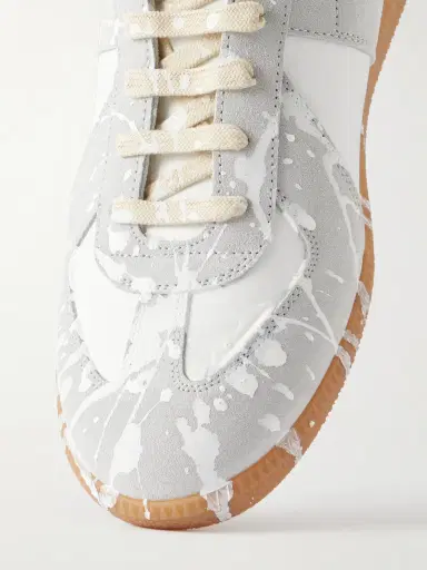 Maison Margiela Replica Paint-Splattered Leather Sneakers - Men | Thumbnail 5