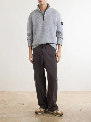 Stone Island Wool-Blend Half-Zip Sweater - Men | Thumbnail 2 Stone Island Wool-Blend Half-Zip Sweater - Men | Thumbnail 2