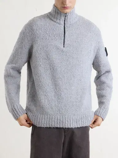 Stone Island Wool-Blend Half-Zip Sweater - Men | Thumbnail 3 Stone Island Wool-Blend Half-Zip Sweater - Men | Thumbnail 3