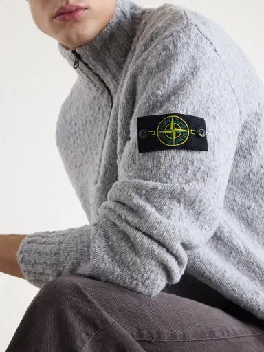 Stone Island Wool-Blend Half-Zip Sweater - Men | Thumbnail 5 Stone Island Wool-Blend Half-Zip Sweater - Men | Thumbnail 5