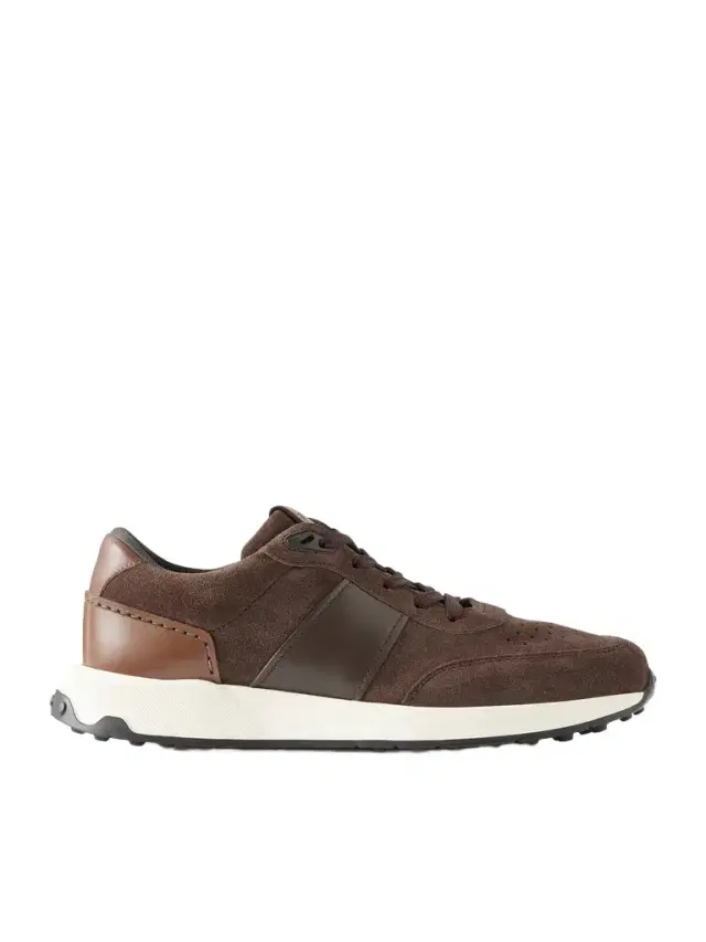 Leather-Trimmed Suede Sneakers - Men Leather-Trimmed Suede Sneakers - Men
