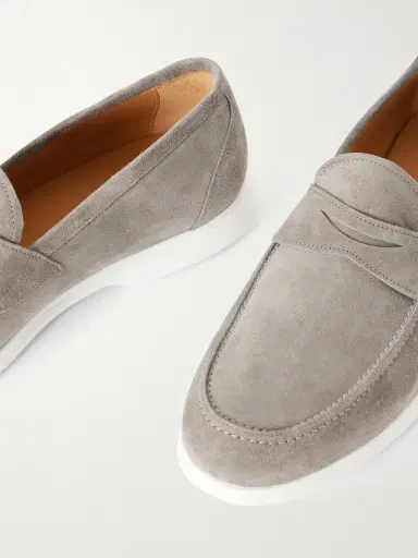 Kiton Suede Penny Loafers - Men | Thumbnail 5
