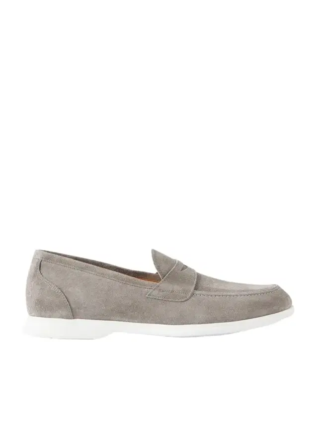 Kiton Suede Penny Loafers - Men