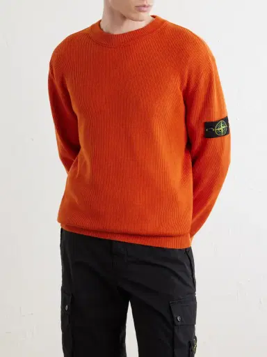 Stone Island Ribbed Cotton Sweater - Men | Thumbnail 3 Stone Island Ribbed Cotton Sweater - Men | Thumbnail 3