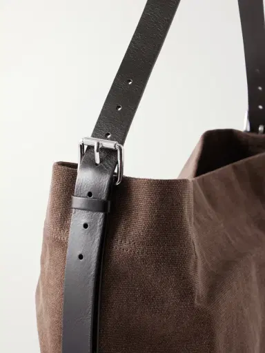 Lemaire Leather-Trimmed Canvas Tote Bag - Men | Thumbnail 5 Lemaire Leather-Trimmed Canvas Tote Bag - Men | Thumbnail 5