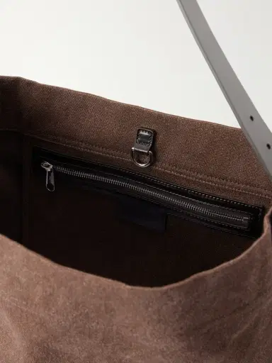 Lemaire Leather-Trimmed Canvas Tote Bag - Men | Thumbnail 6 Lemaire Leather-Trimmed Canvas Tote Bag - Men | Thumbnail 6