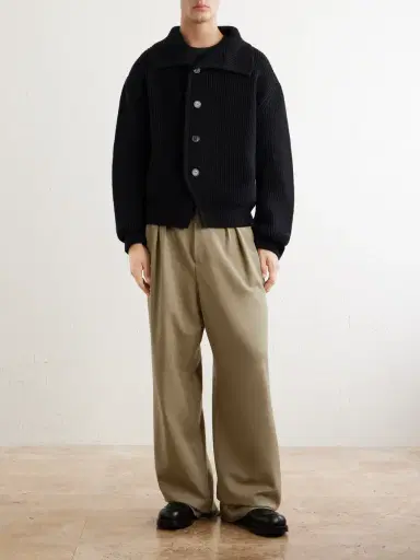 Dries Van Noten Shawl-Collar Ribbed Wool Cardigan - Men | Thumbnail 2