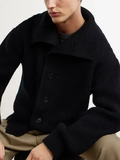 Dries Van Noten Shawl-Collar Ribbed Wool Cardigan - Men | Thumbnail 5