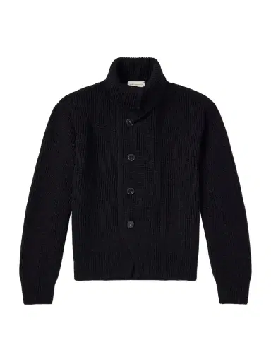 Dries Van Noten Shawl-Collar Ribbed Wool Cardigan - Men | Thumbnail 1
