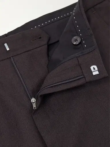 Dries Van Noten Panvel Straight-Leg Herringbone Wool Trousers - Men | Thumbnail 6