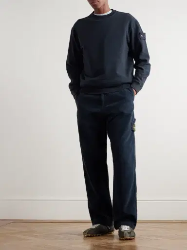 Stone Island Straight-Leg Organic Cotton-Moleskin Trousers - Men | Thumbnail 2 Stone Island Straight-Leg Organic Cotton-Moleskin Trousers - Men | Thumbnail 2