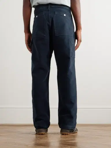 Stone Island Straight-Leg Organic Cotton-Moleskin Trousers - Men | Thumbnail 4 Stone Island Straight-Leg Organic Cotton-Moleskin Trousers - Men | Thumbnail 4
