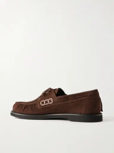 JW Anderson Ruffle Suede Boat Shoes - Men | Thumbnail 4