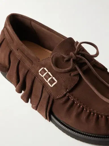 JW Anderson Ruffle Suede Boat Shoes - Men | Thumbnail 5