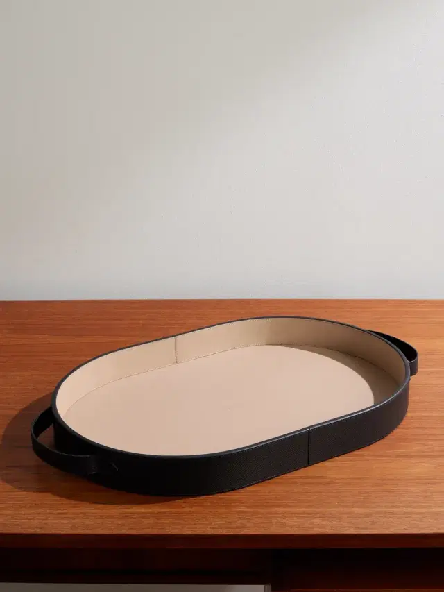 Smythson Panama Cross-Grain Leather Tray - Men