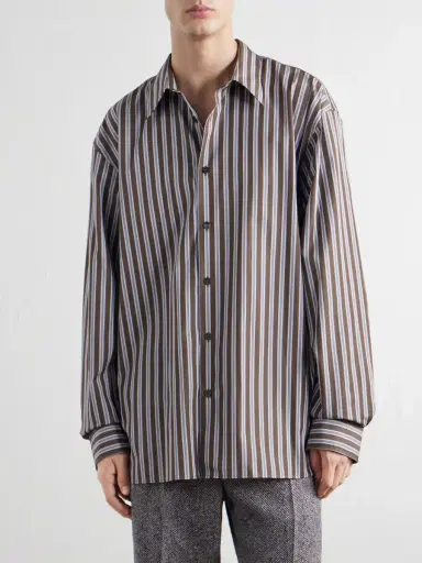 Dries Van Noten Croom Striped Cotton-Poplin Shirt - Men | Thumbnail 3