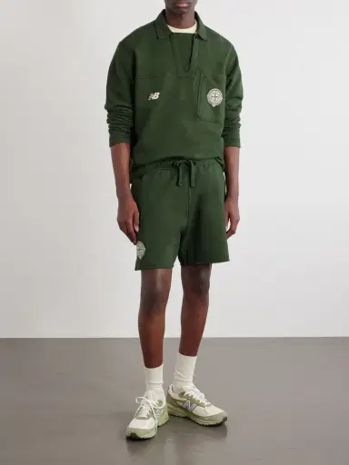 Stone Island New Balance Logo-Print Cotton-Jersey Polo Sweater - Men | Thumbnail 2 Stone Island New Balance Logo-Print Cotton-Jersey Polo Sweater - Men | Thumbnail 2