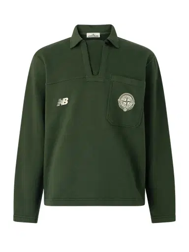 Stone Island New Balance Logo-Print Cotton-Jersey Polo Sweater - Men | Thumbnail 1 Stone Island New Balance Logo-Print Cotton-Jersey Polo Sweater - Men | Thumbnail 1