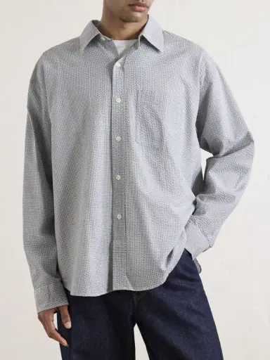 mfpen Executive Checked Cotton-Seersucker Shirt - Men | Thumbnail 3 mfpen Executive Checked Cotton-Seersucker Shirt - Men | Thumbnail 3