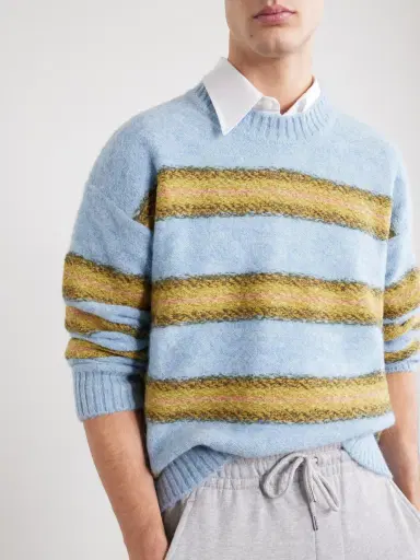Dries Van Noten Master Striped Alpaca-Blend Sweater - Men | Thumbnail 5