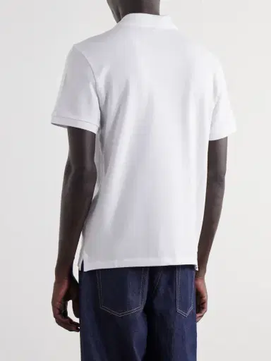 AMI PARIS Logo-Embroidered Cotton-Piqué Polo Shirt - Men | Thumbnail 4