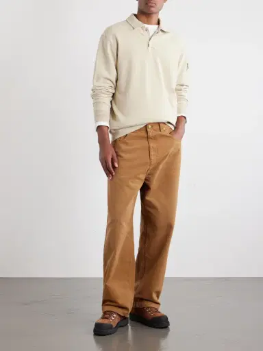 Stone Island STONE ISLAND GHOST Logo-Appliquéd Garment-Dyed Stretch Cotton-Fleece Polo Shirt - Men | Thumbnail 2 Stone Island STONE ISLAND GHOST Logo-Appliquéd Garment-Dyed Stretch Cotton-Fleece Polo Shirt - Men | Thumbnail 2