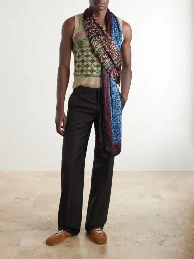 Dries Van Noten Flora Satin Scarf - Men | Thumbnail 2
