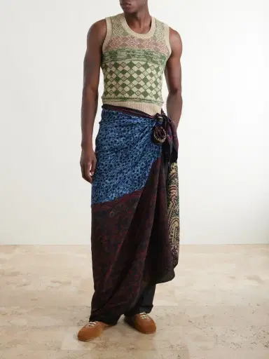 Dries Van Noten Flora Satin Scarf - Men | Thumbnail 5