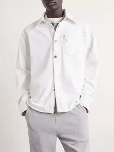 AMI PARIS Logo-Embroidered Denim Overshirt - Men | Thumbnail 3 AMI PARIS Logo-Embroidered Denim Overshirt - Men | Thumbnail 3