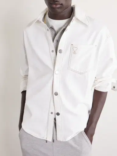 AMI PARIS Logo-Embroidered Denim Overshirt - Men | Thumbnail 5 AMI PARIS Logo-Embroidered Denim Overshirt - Men | Thumbnail 5