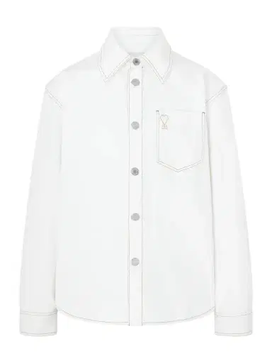 AMI PARIS Logo-Embroidered Denim Overshirt - Men | Thumbnail 1 AMI PARIS Logo-Embroidered Denim Overshirt - Men | Thumbnail 1