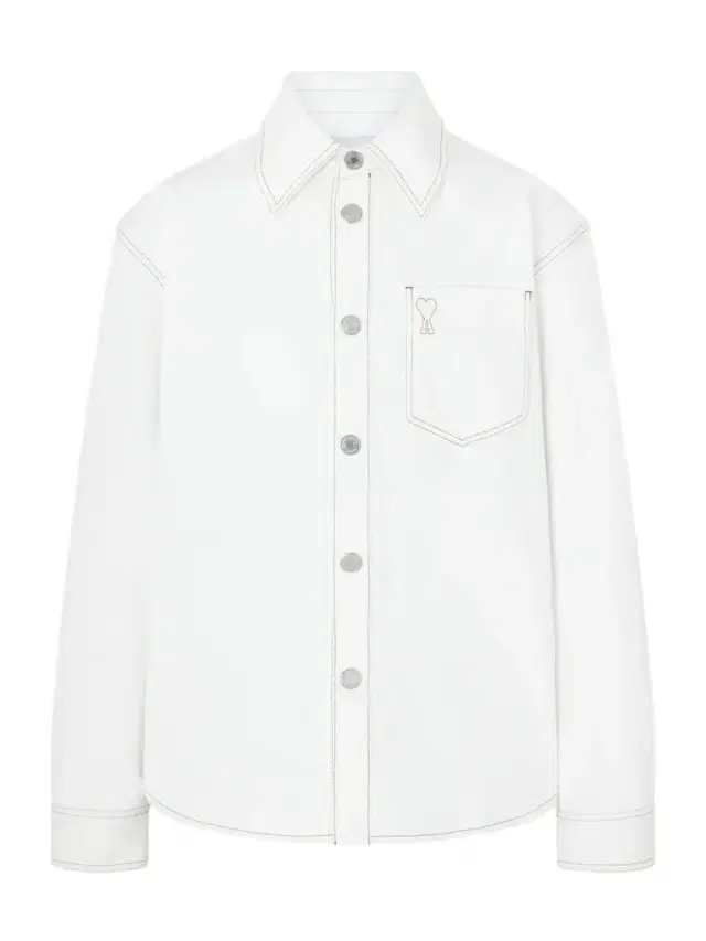 AMI PARIS Logo-Embroidered Denim Overshirt - Men