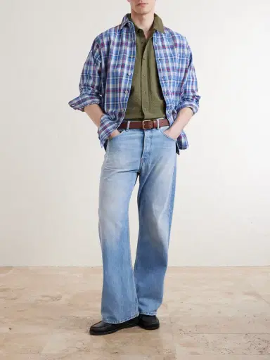 Aimé Leon Dore Cropped Cotton-Seersucker Shirt - Men | Thumbnail 2