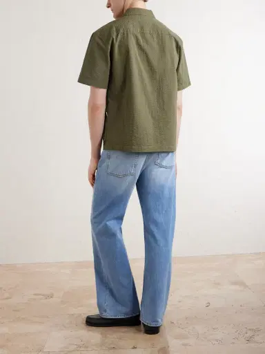 Aimé Leon Dore Cropped Cotton-Seersucker Shirt - Men | Thumbnail 4
