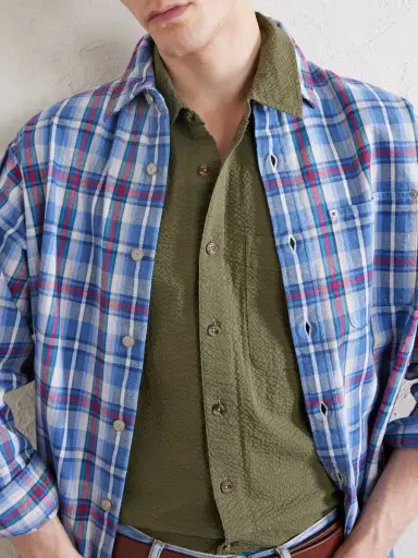 Aimé Leon Dore Cropped Cotton-Seersucker Shirt - Men | Thumbnail 5