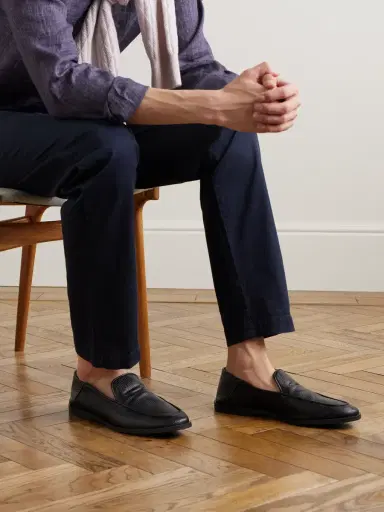 George Cleverley Mayfair II Collapsible-Heel Deerkskin Loafers - Men | Thumbnail 2