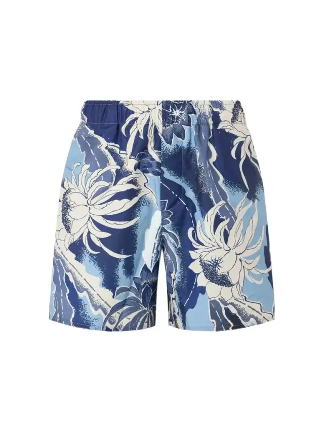 Straight-Leg Mid-Length Printed Swim Shorts - Men Straight-Leg Mid-Length Printed Swim Shorts - Men