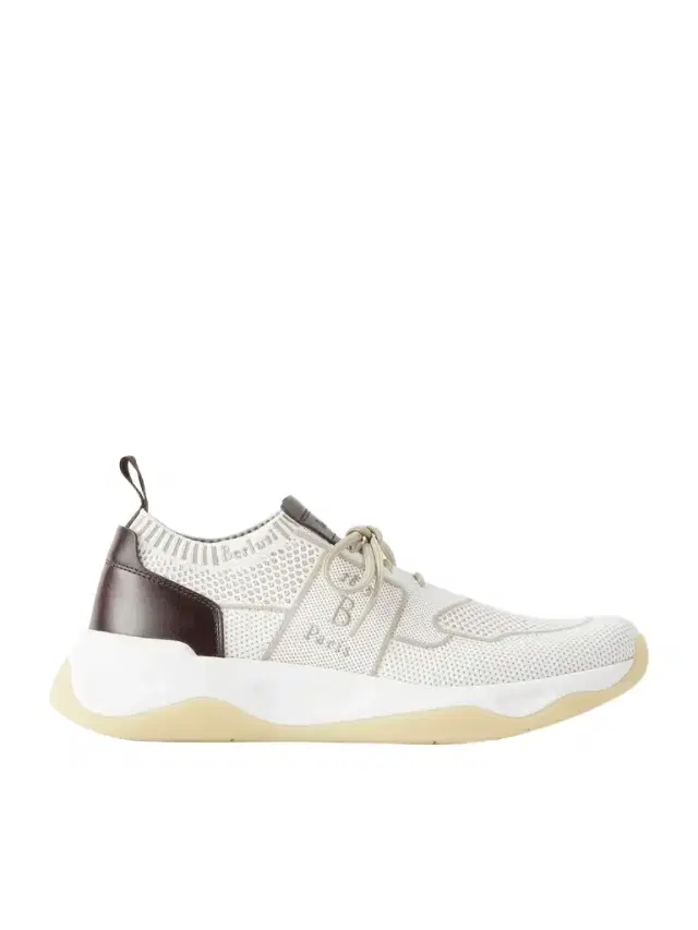 Berluti Shadow Leather-Trimmed Stretch-Knit Sneakers - Men