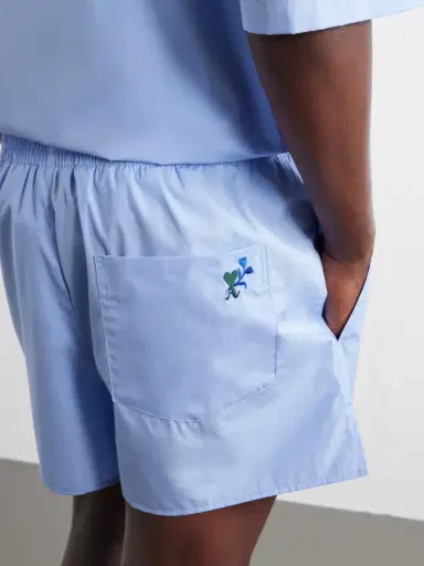 AMI PARIS Straight-Leg Embroidered Cotton-Poplin Shorts - Men | Thumbnail 5 AMI PARIS Straight-Leg Embroidered Cotton-Poplin Shorts - Men | Thumbnail 5