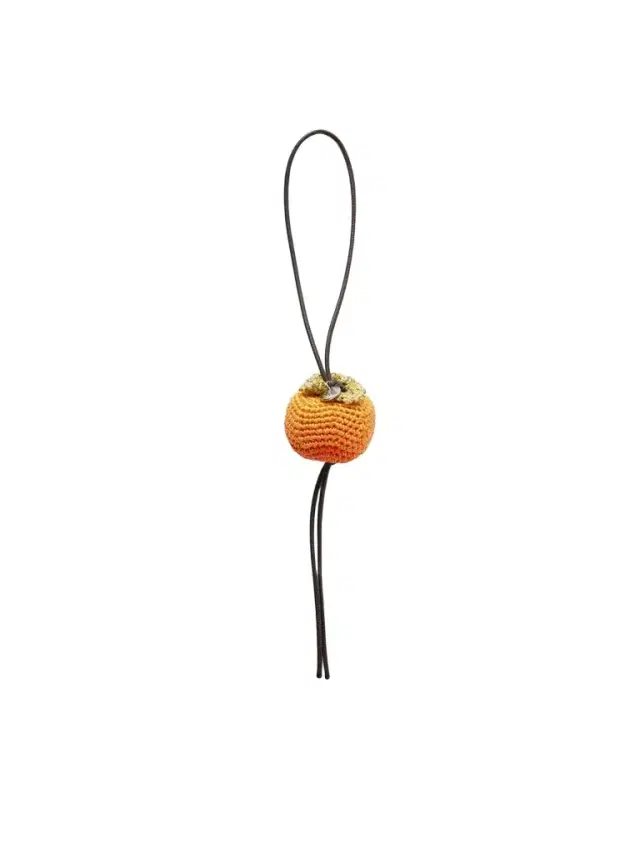 JW Anderson Persimmon Crocheted Cotton and Leather Bag Charm - Men
