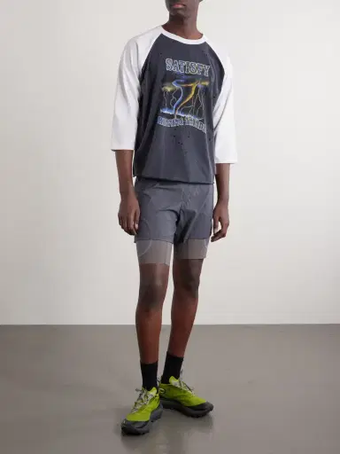 Satisfy Logo-Print Distressed MothTech™ Organic Cotton-Jersey T-Shirt - Men | Thumbnail 2 Satisfy Logo-Print Distressed MothTech™ Organic Cotton-Jersey T-Shirt - Men | Thumbnail 2